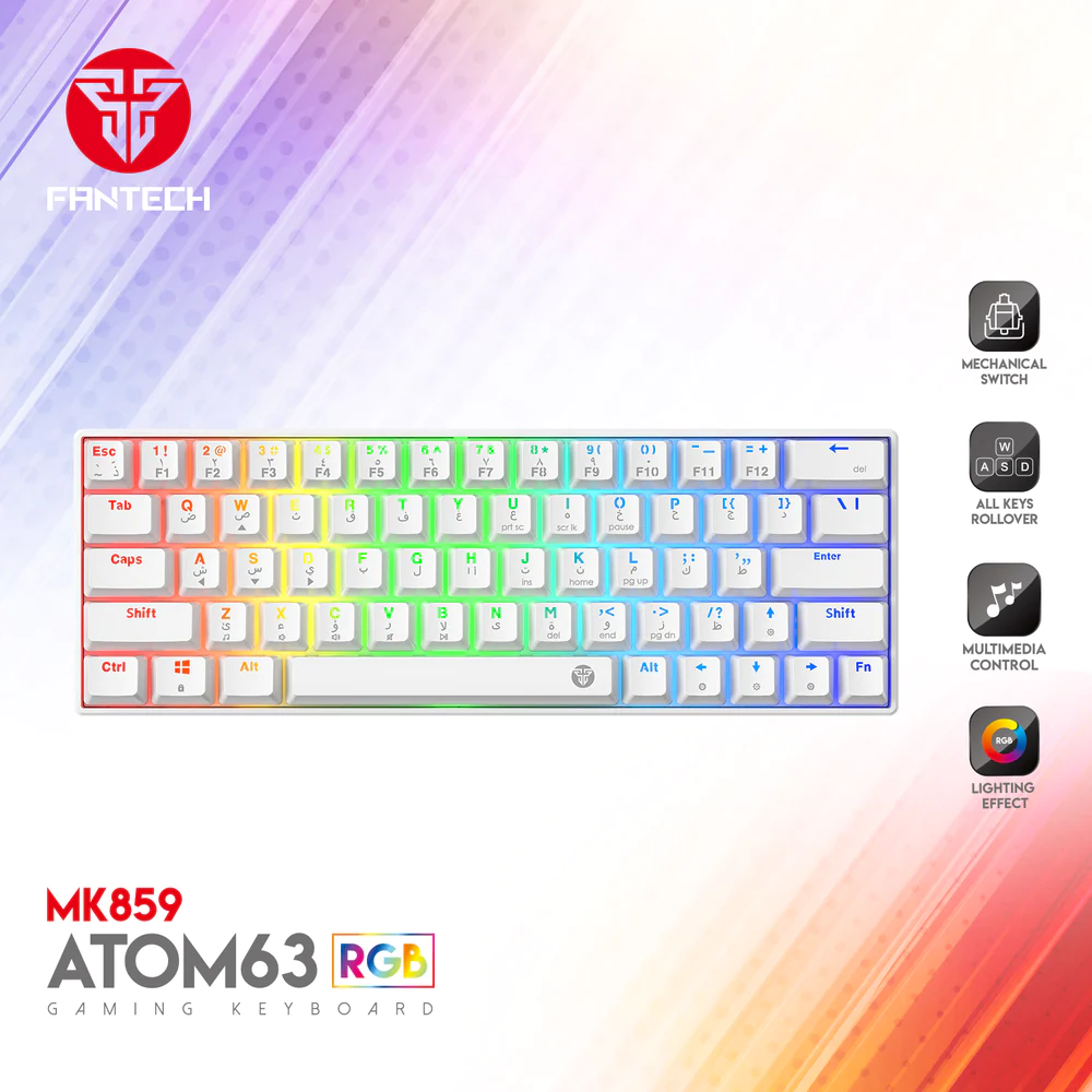Fantech Atom63 MK859 (Arabic/English) Mechanical Gaming Keyboard Fantech Atom63 MK859 (Arabic/English) Mechanical Gaming Keyboard